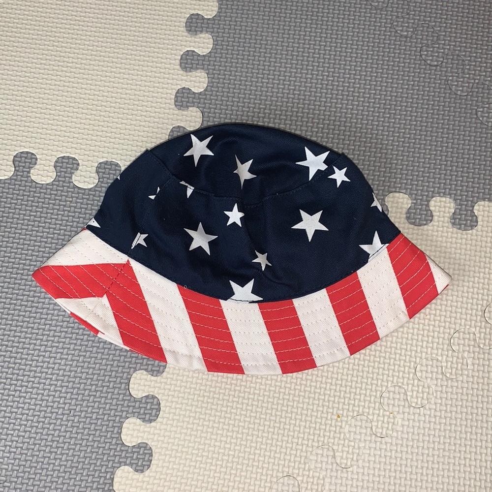 Patriotic flag summer bucket hat